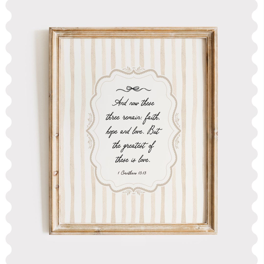 1 Corinthians 13:13 Scripture Print – Minimalist Christian Wall Art ...