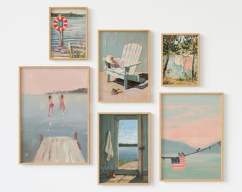 Lake House Wall Art Set | Summer Coastal Prints (Digital Download)