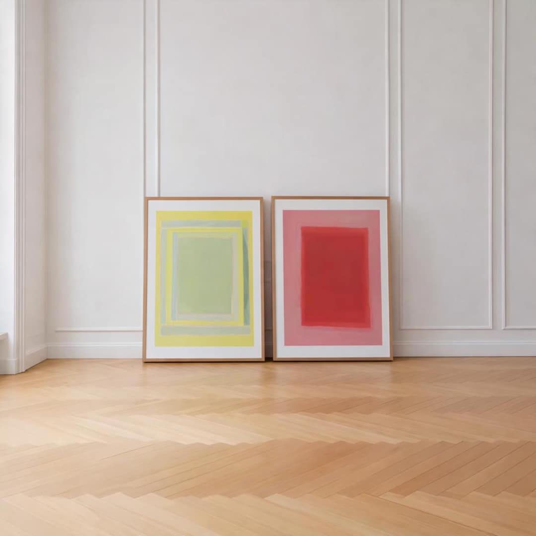 Abstract Color Block Prints: Modern Geometric Wall Art Set (digital ...