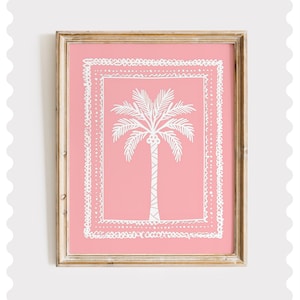 Pink Palm Tree Print: Coastal Summer Wall Art (Digital Download)