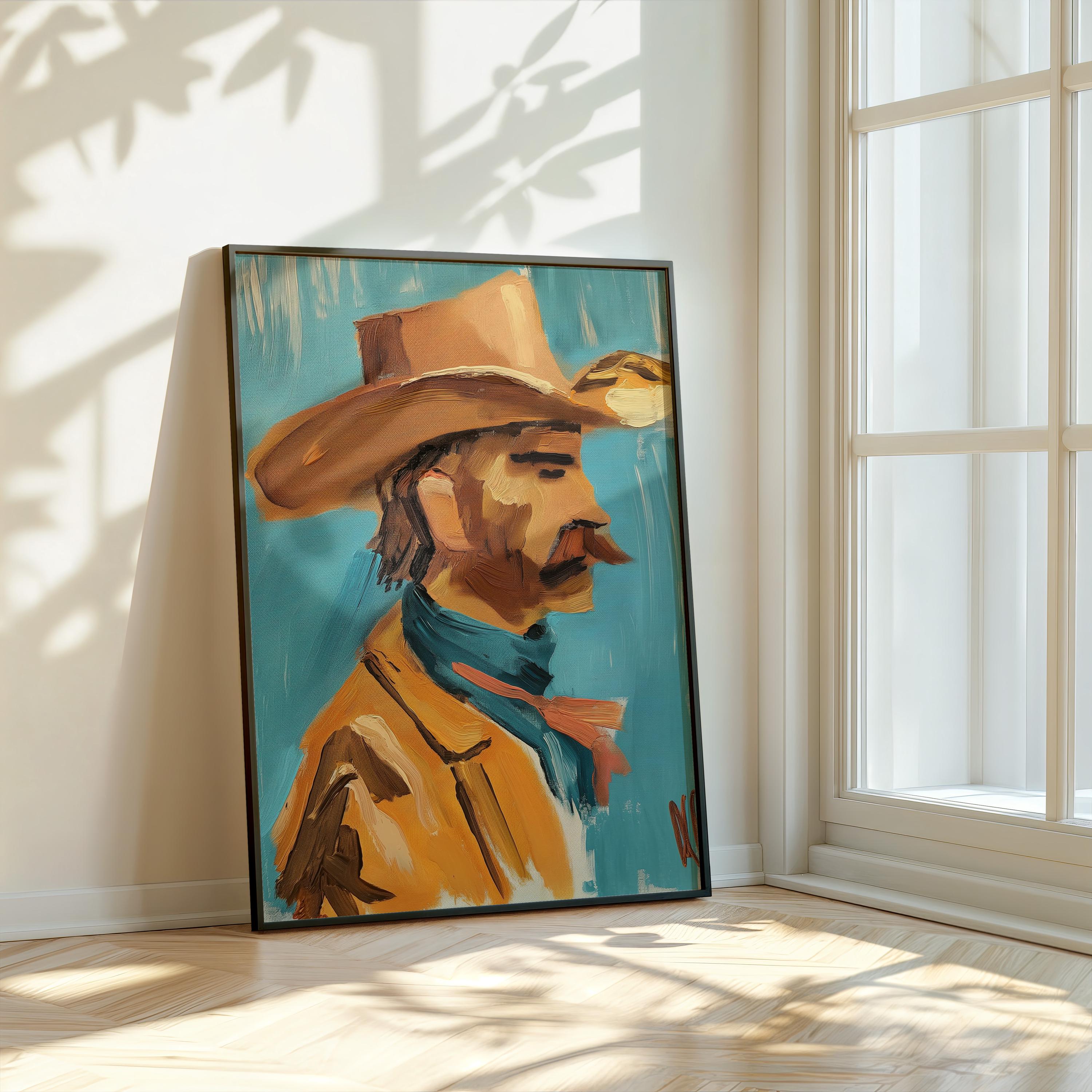 Cowboy Profile Print: Rustic Western Wall Art (digital Download) - Etsy
