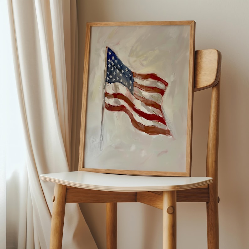 Vintage American Flag Print: Rustic Patriotic Wall Art (digital ...