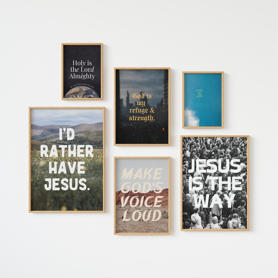 Modern Christian Art Gallery Set of 6 With Christian Wall Art Aesthetic ...