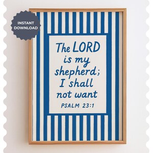 My Shepherd Print – Christian Wall Art, Faith Decor, Lord is My Shepherd Bible Verse, Psalm Scripture Digital Download