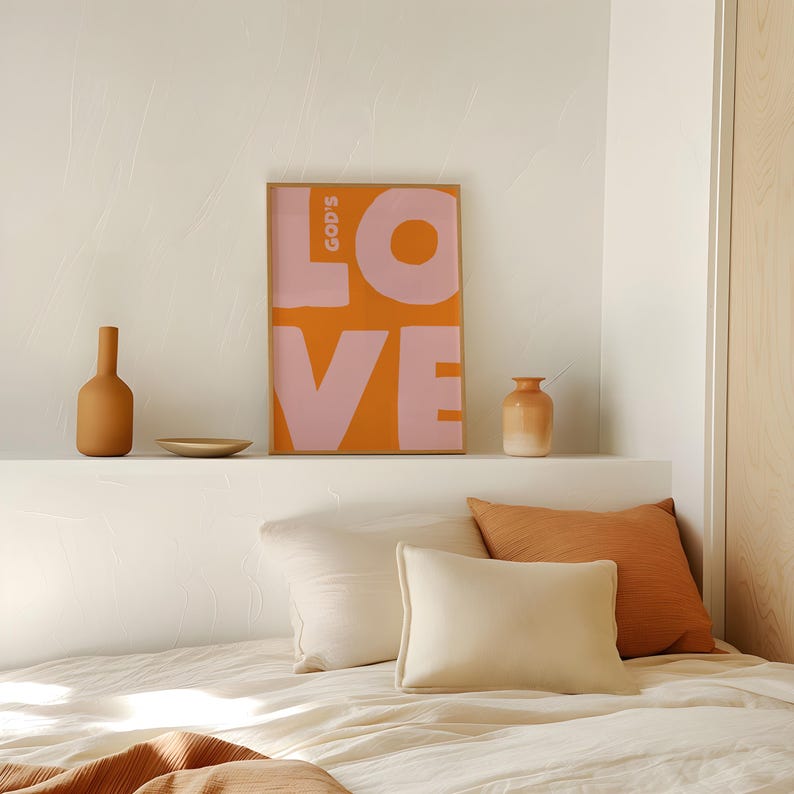 Modern Christian Art Pink Room Decor Downloadable Prints Christian Wall