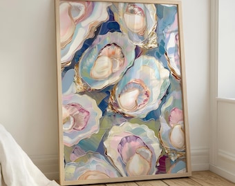 Oyster Print: Coastal Beach House Wall Art (Digital Download)
