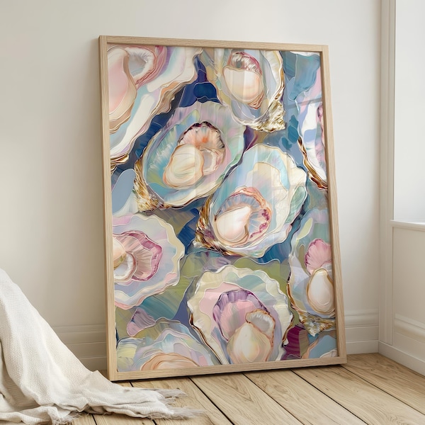 Oyster Print: Coastal Beach House Wall Art (Digital Download)