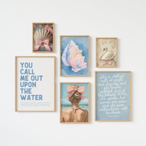 Coastal Christian Wall Art Set: Beachy Coquette Decor (Digital Prints)