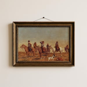 Vintage Cowboy Scene Print: Rustic Western Wall Art (Digital Download