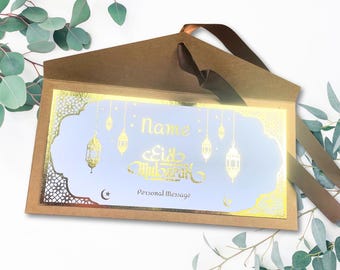 Personalized Eid Gift Voucher - Foil Finish, Custom Message