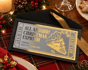 Christmas Train Ticket | Token | Christmas Gift | Kids | Holiday | Present | Movie | Gift Voucher |  Granddaughter |