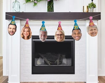 Birthday Face Photo Bunting - Banner - 1st Birthday - Kids - 30th - 18th - 21st- 60th - 70th - Party - Daughter - Son - Decoration