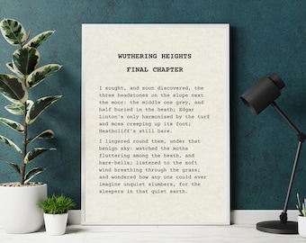 Wuthering Heights Final Passage Print | Book Lover Gift