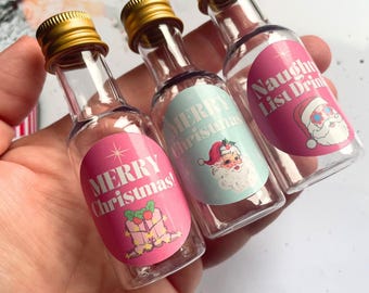 Mini Christmas Bottles – Festive Party Favors, Holiday Decor