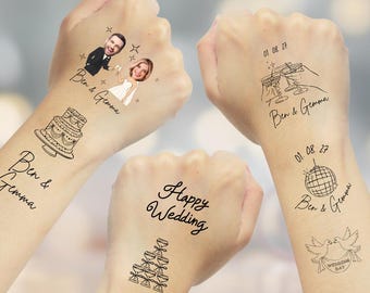 Personalised Wedding Temporary Tattoos for Tattoo Station