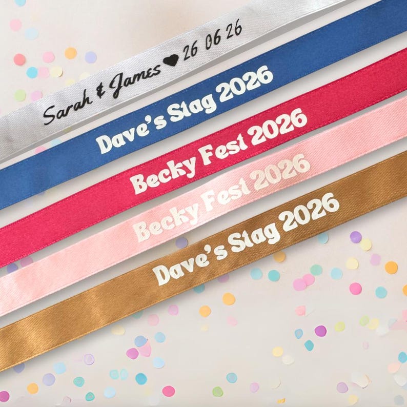 Personalised Festival Wristband for Wedding - Ribbon - Hen Party ...