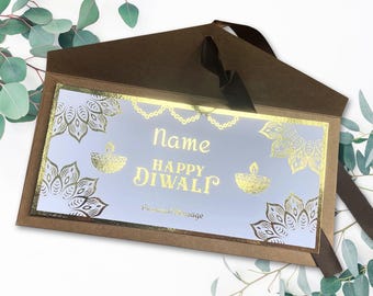 Personalized Diwali Gift Voucher – Gold Foil Celebration