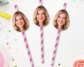 Birthday Face Straws - Personalised, Birthday, Party, Decoration
