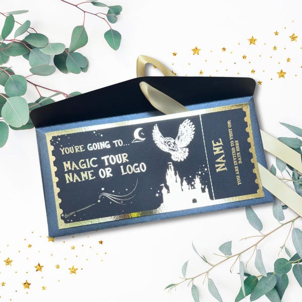 Magic Studio Tour - ticket - kids - birthday - Wizarding - Christmas - Making - London - foil - golden ticket - Wizard - Black Card