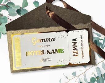 Hotel Stay Gift Voucher - Bnb - Glamping - Camping - Getaway - trip - Ticket - Paper Anniversary - Birthday - Boyfriend - Husband - Wife