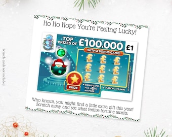 Christmas Scratch Card Holder - Scratchcard - Christmas Table - Party Game - Party Favour - Secret Santa - Stocking Filler - Advent Calendar