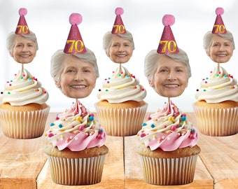 Personalized Photo Cupcake Toppers: Birthday Party Decoration