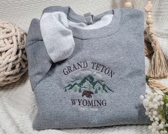 Grand Teton National Park Custom Embroidered Sweatshirt- Hoodies, Crewneck, Mountains