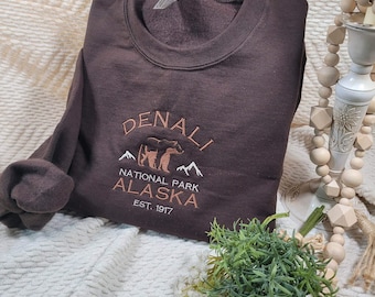 Denali Alaska National Park Embroidered Sweatshirt