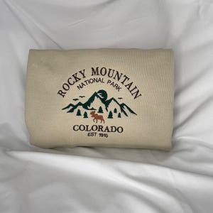 Rocky Mountain National Park Rundhalsausschnitt - Baumwolle, Polyester, Hoodies, Rundhalsausschnitt, Berg, Nationalpark, Colorado-Sweatshirt