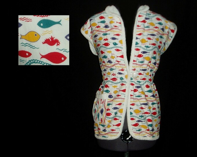 Vintage 50s Novelty Fish Terry Cloth Beach Cover up Swimsuit Etsy