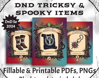 Spooky 5e DnD Magic Item Cards - 36 Printable Cards
