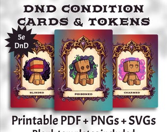 5e DnD Condition Tokens & Cards – Printable and Digital Reference