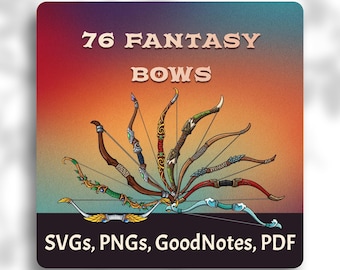 DnD Fantasy Bows Clipart – 76 Race-Themed Weapons