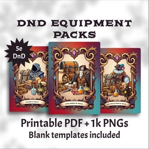 DnD 5e Equipment Cards: Printable Item Pack, Fantasy RPG Visual Aid (PDF + PNG)