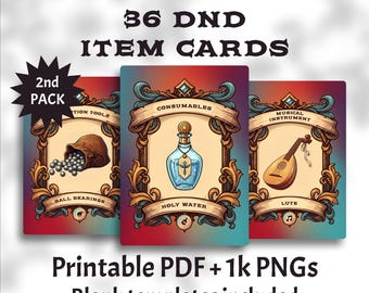 Printable DnD Item Cards – 5e Loot & Adventuring Props