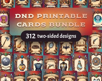 DnD Printable Cards Bundle – 312 Two-Sided Designs