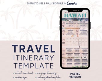 Hawaii Reiseplaner: Canva Urlaubsplaner (Digitaler Download)