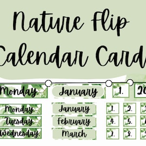 Natur/Botanischer Klappkalender/Taschenkarte Datumskarten