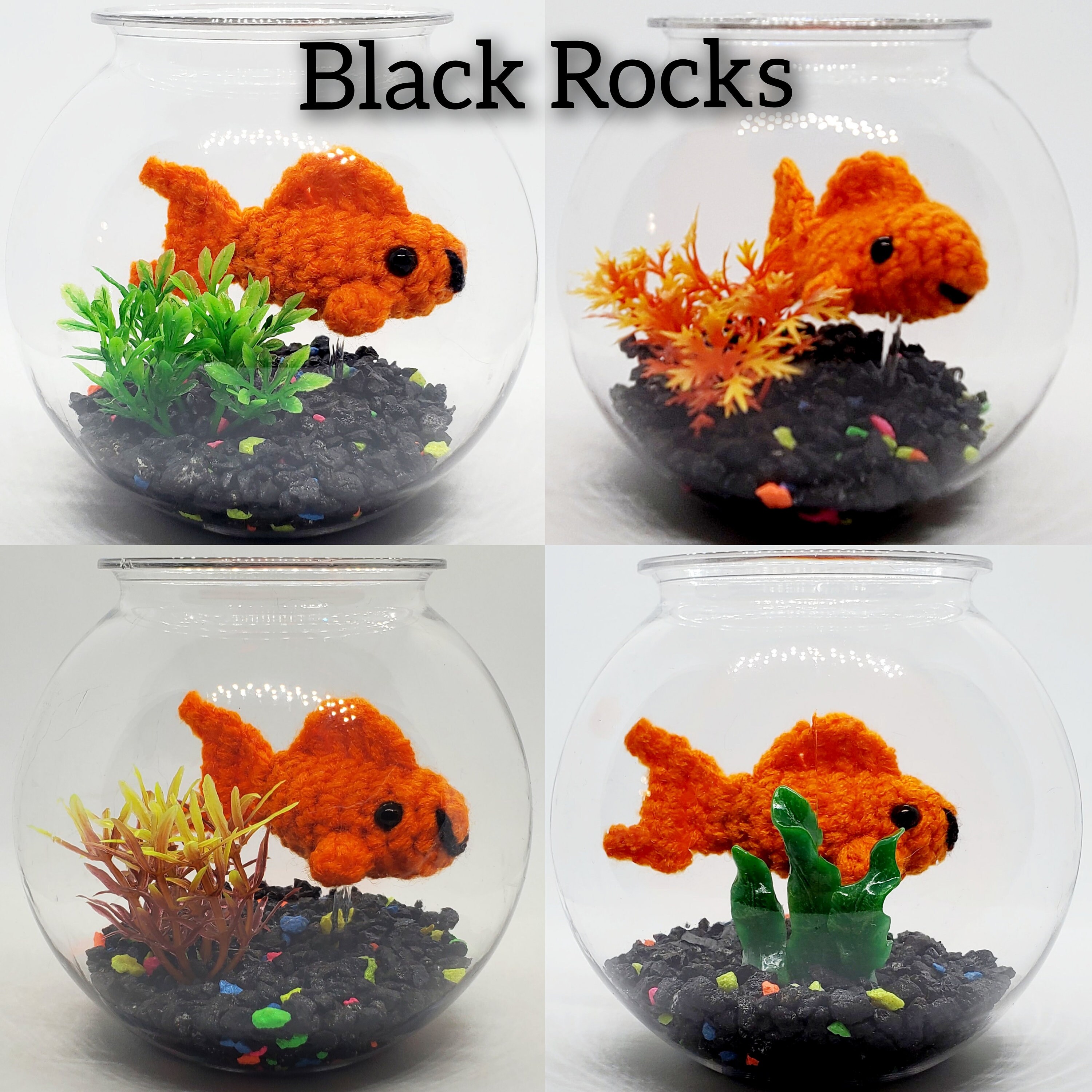 Amigurumi Orange Goldfish Fish Bowl Friends in a 4