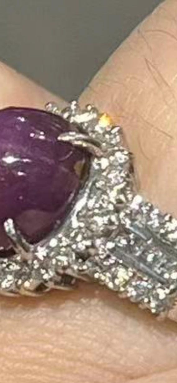 Certification Vintage Burmese Star Ruby Ring 5.42… - image 6