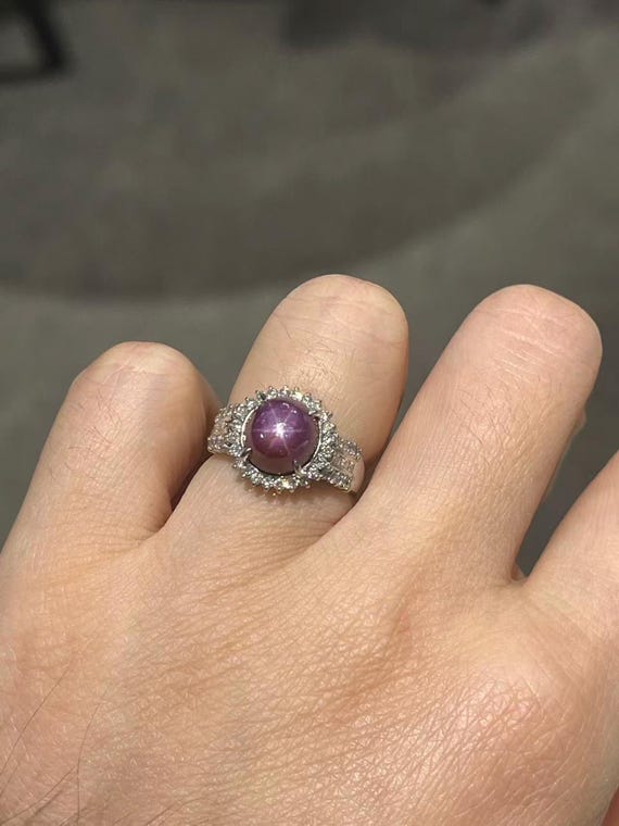 Certification Vintage Burmese Star Ruby Ring 5.42… - image 5