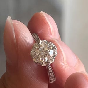 Vintage ring met natuurlijke diamant van 1,01 karaat, 18 karaat goud, tweedehands ring. Elegant sieraad, verlovingsring, trouwring, cadeau voor haar, Amerikaanse verkoper, kerstcadeau.