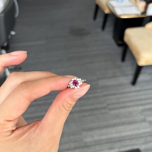 US seller Vintage Pigeon Blood platinum diamond Ruby ring,unique ring antique jewelry,Ruby ring,Engagement ring, Wedding rings,Birthstone