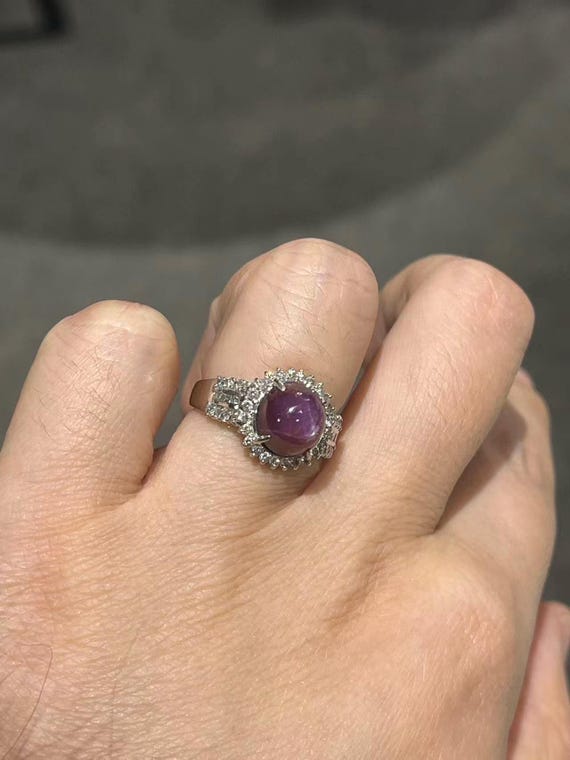 Certification Vintage Burmese Star Ruby Ring 5.42… - image 2