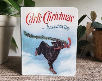Vintage Carl's Christmas Board Book by Alexandra Day, 1993