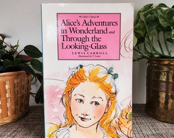 Vintage 1988 Hard to Find Alice's Adventures in Wonderland and Through the Looking-Glass, Illustrated by T. Lewis, Calico Classics