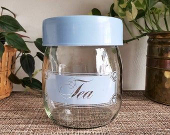 Vintage Carlton Glass Tea Jar, Sky Blue, 3/4 Liter