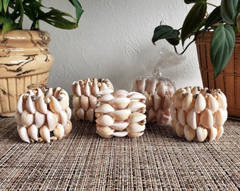 Vintage Shell Napkin Rings, Set of 5