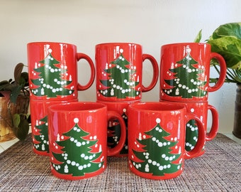 Vintage Waechtersbach Christmas Tree Mugs, Sold Separately, West Germany