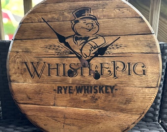 Bourbon Barrel Head Clock